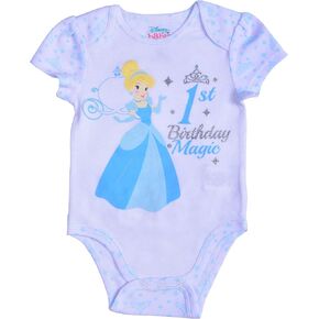 Disney Minnie Mouse Girls’ First Birthday Bodysuit for Infant – Pink