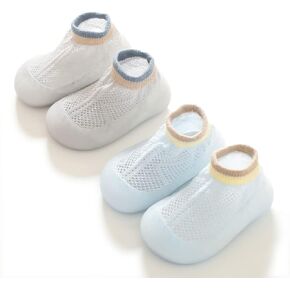 Toddler 2 Pairs Anti-Skid Socks Shoes Baby Boys Girls Rubber Sole Indoor First Walking Slippers