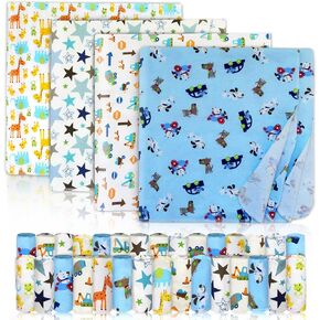 Receiving Blanket for Baby – 4 Pack – 30 inch x 30 inch – 100% Flannel Cotton - Mixed Patterned Designs – Includes Infant Washcloth 30 Pack in Saudi Arabia