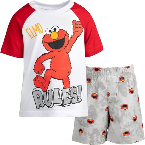 طقم تي شيرت وسروال قصير من Sesame Street Elmo French Terry للرضع والأطفال الصغار in Kuwait