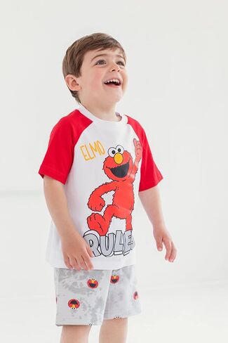 طقم تي شيرت وسروال قصير من Sesame Street Elmo French Terry للرضع والأطفال الصغار in Kuwait