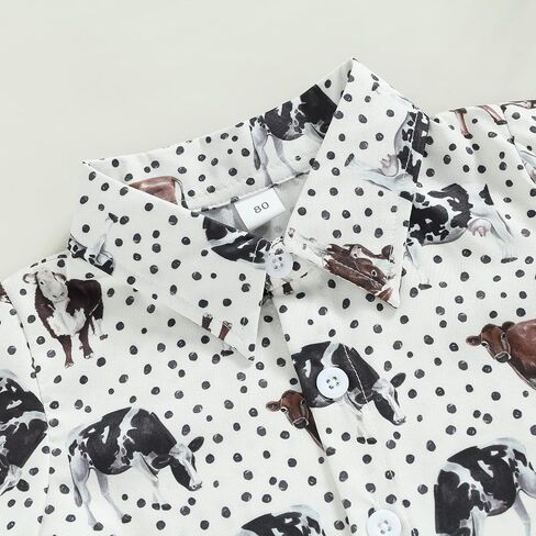 fhutpw Baby Toddler Boy Outfits 2T 3T 4T 5T Clothes Summer Kids Pattern Short Sleeve Button Down Shirt & Shorts Set in Kuwait