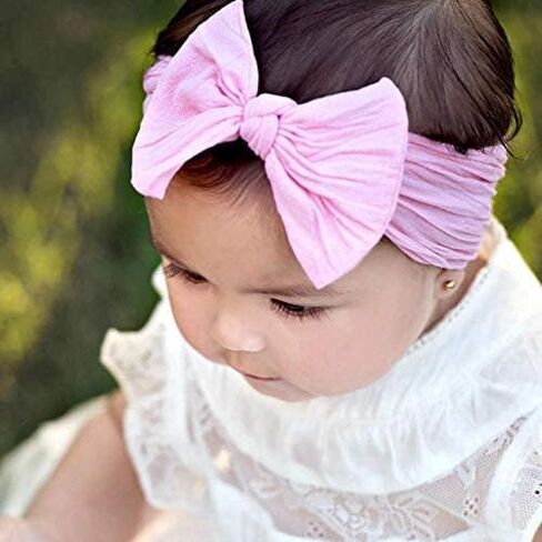 25PCS Baby Bows Headbands For Baby Girls,Newborn Hairbands Hair Accessories | Soft & Stretchy | No Head Squeeze,Comfortable fit | Baby girl Stuff | Ideal Gifts for Newborn Girl in Saudi Arabia