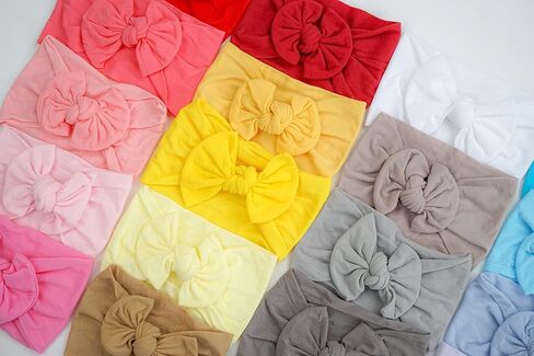 25PCS Baby Bows Headbands For Baby Girls,Newborn Hairbands Hair Accessories | Soft & Stretchy | No Head Squeeze,Comfortable fit | Baby girl Stuff | Ideal Gifts for Newborn Girl in Saudi Arabia