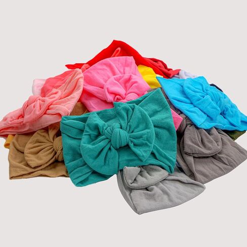 25PCS Baby Bows Headbands For Baby Girls,Newborn Hairbands Hair Accessories | Soft & Stretchy | No Head Squeeze,Comfortable fit | Baby girl Stuff | Ideal Gifts for Newborn Girl in Saudi Arabia