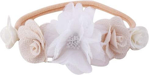 6PCS Baby Girls Headbands Flower Hairbands Nylon Elastic Head bands Newborn Hair Bows Hair Accessories Gifts for Infant Toddlers in Saudi Arabia
