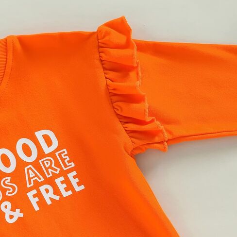 Madjtlqy Toddler Baby Girls Outfits Long/Short Sleeve Cartoon Cow Head Print Top & Flare Pants Set Kids Clothes in Kuwait