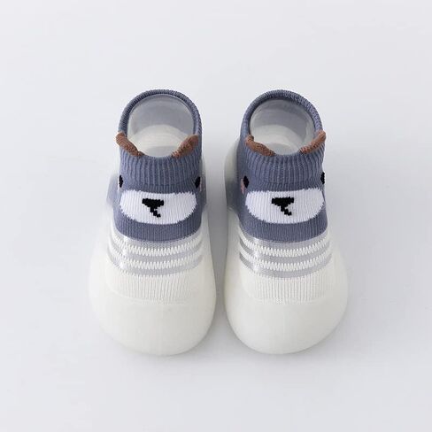 Toddler 2 Pairs Anti-Skid Socks Shoes Baby Boys Girls Rubber Sole Indoor First Walking Slippers in Saudi Arabia