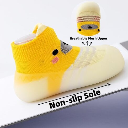 Toddler 2 Pairs Anti-Skid Socks Shoes Baby Boys Girls Rubber Sole Indoor First Walking Slippers in Saudi Arabia