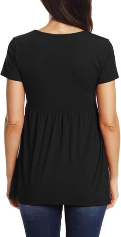 Jezero Women's Maternity Tops Short & Long Sleeve Side Ruching Round Neck Shirts… in Saudi Arabia