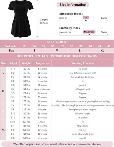 Jezero Women's Maternity Tops Short & Long Sleeve Side Ruching Round Neck Shirts… in Saudi Arabia
