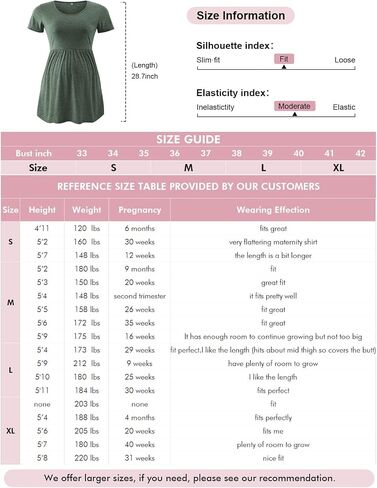 Jezero Women's Maternity Tops Short & Long Sleeve Side Ruching Round Neck Shirts… in Saudi Arabia