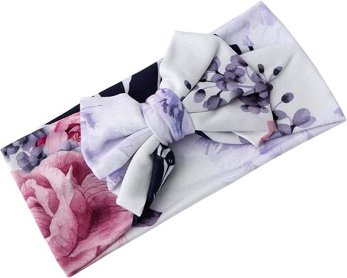 Galabloomer Newborn Receiving Blanket Headband Set Baby Swaddle Mother and Baby (Aqua White Flower) in Saudi Arabia