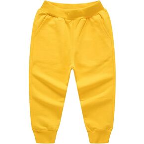 HAXICO Unisex Kids Solid Cotton Elastic Waist Winter Pants Toddler Baby Bottoms Active Sweatpants