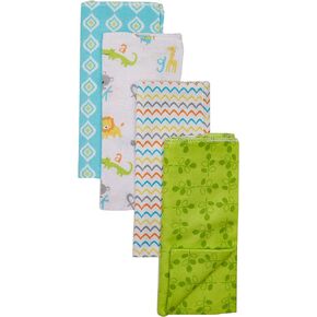 Luvable Friends Unisex Baby Cotton Flannel Burp Cloths, Rainbow, One Size in Saudi Arabia