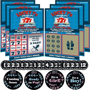 Back & Bump Comfort Pregnancy Announcement Scratch Off Cards for Baby Announcement - 6 Pregnancy Scratch Offs Included - Comes with Pregnancy Stickers in Saudi Arabia