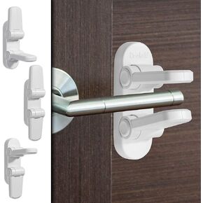 3 Pack - Door Lever Baby Safety Lock - Prevent Little Kids from Opening Doors with A Child Proof Door Handle Lock - 3M Adhesive - Driddle in Saudi Arabia