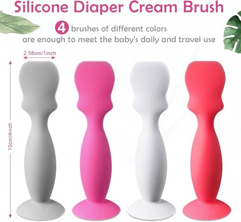 4 Pack Baby Diaper Cream Spatula Butt Paste Spatula Diaper Cream Applicator Baby Soft Flexible Silicone Diaper Rash Cream Brush Butt Spatula for Boys and Girls (Blue, Grey, White, Green) in Saudi Arabia