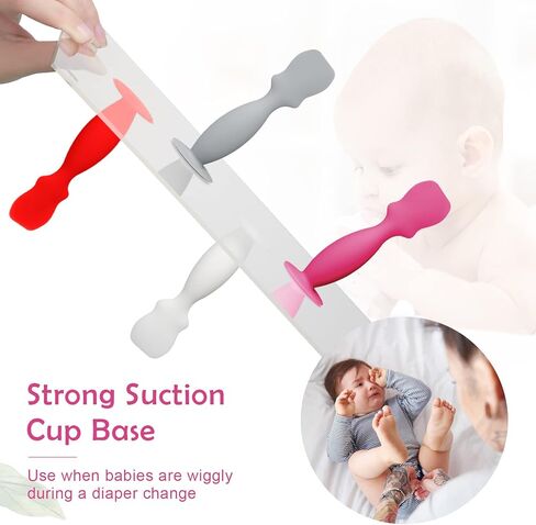 4 Pack Baby Diaper Cream Spatula Butt Paste Spatula Diaper Cream Applicator Baby Soft Flexible Silicone Diaper Rash Cream Brush Butt Spatula for Boys and Girls (Blue, Grey, White, Green) in Saudi Arabia