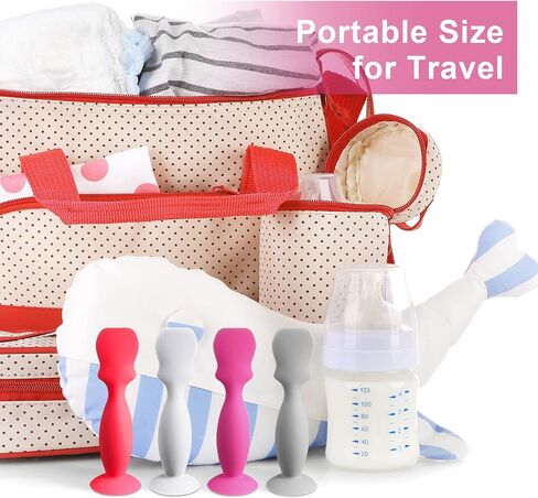 4 Pack Baby Diaper Cream Spatula Butt Paste Spatula Diaper Cream Applicator Baby Soft Flexible Silicone Diaper Rash Cream Brush Butt Spatula for Boys and Girls (Blue, Grey, White, Green) in Saudi Arabia