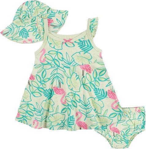 Gerber baby-girls 3-piece Sundress, Diaper Cover and Hat Set in Kuwait