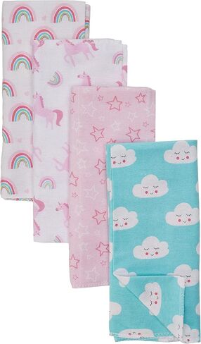 Luvable Friends Unisex Baby Cotton Flannel Burp Cloths, ABC, One Size (Pack of 2) in Saudi Arabia