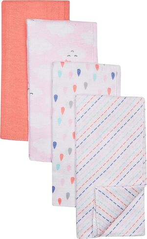 Luvable Friends Unisex Baby Cotton Flannel Burp Cloths, ABC, One Size (Pack of 2) in Kuwait