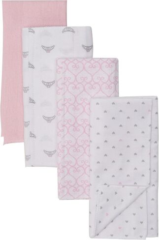 Luvable Friends Unisex Baby Cotton Flannel Burp Cloths, ABC, One Size (Pack of 2) in Saudi Arabia