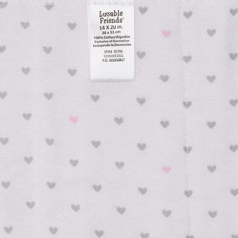 Luvable Friends Unisex Baby Cotton Flannel Burp Cloths, ABC, One Size (Pack of 2) in Saudi Arabia
