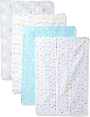 Luvable Friends Unisex Baby Cotton Flannel Burp Cloths, ABC, One Size (Pack of 2) in Saudi Arabia