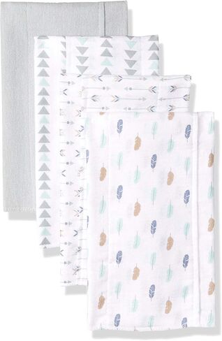 Luvable Friends Unisex Baby Cotton Flannel Burp Cloths, ABC, One Size (Pack of 2) in Saudi Arabia