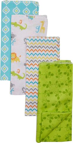 Luvable Friends Unisex Baby Cotton Flannel Burp Cloths, Rainbow, One Size in Kuwait