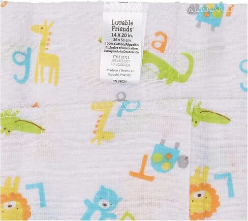 Luvable Friends Unisex Baby Cotton Flannel Burp Cloths, Rainbow, One Size in Kuwait