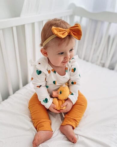 Fullfamous Baby Girl's 3pc Frill Long Sleeve Romper and Pant Set in Saudi Arabia