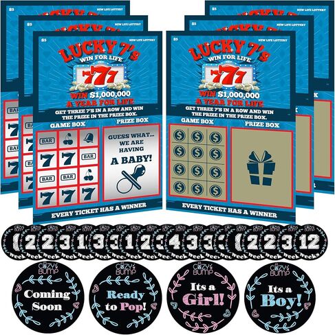 Back & Bump Comfort Pregnancy Announcement Scratch Off Cards for Baby Announcement - 6 Pregnancy Scratch Offs Included - Comes with Pregnancy Stickers in Saudi Arabia
