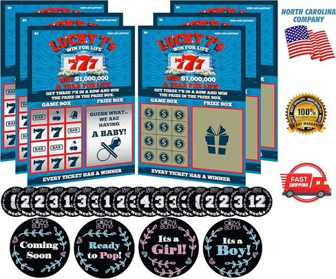 Back & Bump Comfort Pregnancy Announcement Scratch Off Cards for Baby Announcement - 6 Pregnancy Scratch Offs Included - Comes with Pregnancy Stickers in Saudi Arabia