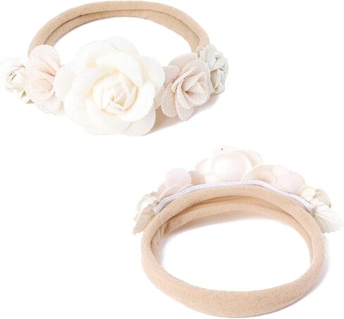 OOSAKU Baby Girl Flower Headbands Set Elastic Floral Headbands 6pcs Soft Nylon Hair Band for Newborn Toddler Hair Accessories in Saudi Arabia