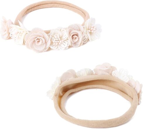 OOSAKU Baby Girl Flower Headbands Set Elastic Floral Headbands 6pcs Soft Nylon Hair Band for Newborn Toddler Hair Accessories in Saudi Arabia
