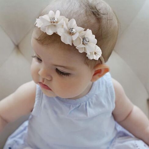 OOSAKU Baby Girl Flower Headbands Set Elastic Floral Headbands 6pcs Soft Nylon Hair Band for Newborn Toddler Hair Accessories in Saudi Arabia