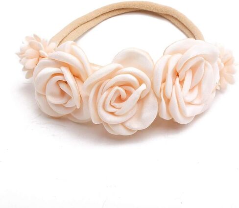 OOSAKU Baby Girl Flower Headbands Set Elastic Floral Headbands 6pcs Soft Nylon Hair Band for Newborn Toddler Hair Accessories in Saudi Arabia