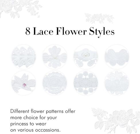 Cinaci 8 Pack Gold Delicate Flower Butterfly Leaf Stretchy Lace Headbands Baby Baptism Shower Christening Photo Props Hair Accessories for Baby Girls Infants Toddlers Kids (Gold-8 Pack) in Saudi Arabia