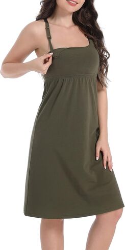 SUIEK 3-Pack Maternity Nursing Nightgown Cotton Breastfeeding Dress Pregnancy Tank Tops Sleepwear in Kuwait