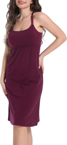 SUIEK 3-Pack Maternity Nursing Nightgown Cotton Breastfeeding Dress Pregnancy Tank Tops Sleepwear in Kuwait