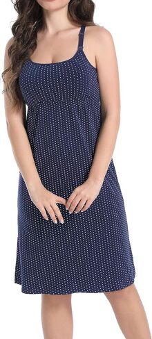 SUIEK 3-Pack Maternity Nursing Nightgown Cotton Breastfeeding Dress Pregnancy Tank Tops Sleepwear in Kuwait