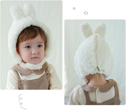 LLmoway Toddler Baby Winter Hats with Earflaps Sherpa Beanie Warm Cap Boys Girls in Kuwait