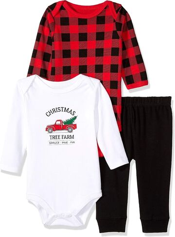Hudson Baby Unisex Baby Cotton Bodysuit and Pant Set, Sage Floral Wreath Long Sleeve, 0-3 Months in Saudi Arabia