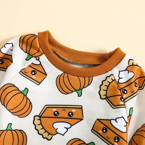 Toddler Baby Girl Halloween Clothes Pumpkin Outfits Set Pullover Sweatshirt Tops+Flare Pants Fall Winter Baby Clothes in Saudi Arabia