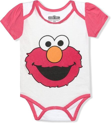 طقم ملابس داخلية وسروال ضيق للفتيات من Sesame Street Elmo وCookie Monster للرضع - وردي/أبيض/أخضر in Kuwait
