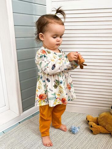 3PCS Baby Girl Clothes Ruffle Floral Shirt Tops Pants Headband Outfit Sets in Saudi Arabia