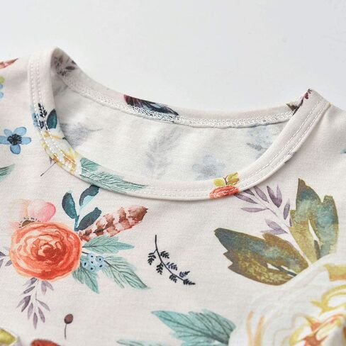 3PCS Baby Girl Clothes Ruffle Floral Shirt Tops Pants Headband Outfit Sets in Saudi Arabia
